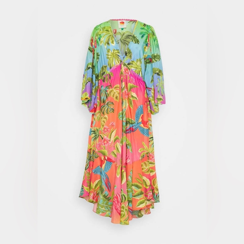 FARM Rio Ombre Forest Ruffle Tunic Dress NWOT - Picture 2 of 5